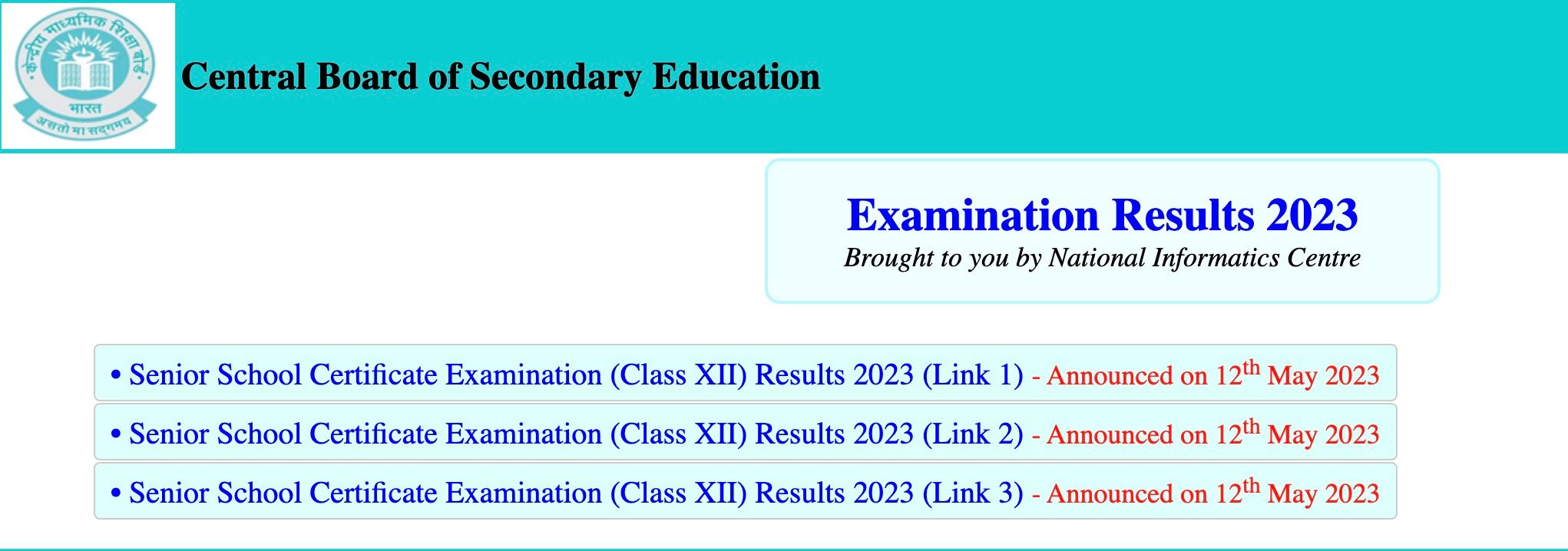 CBSE Class 12 Result Announced